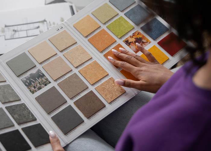 close up color palette shop renovation
