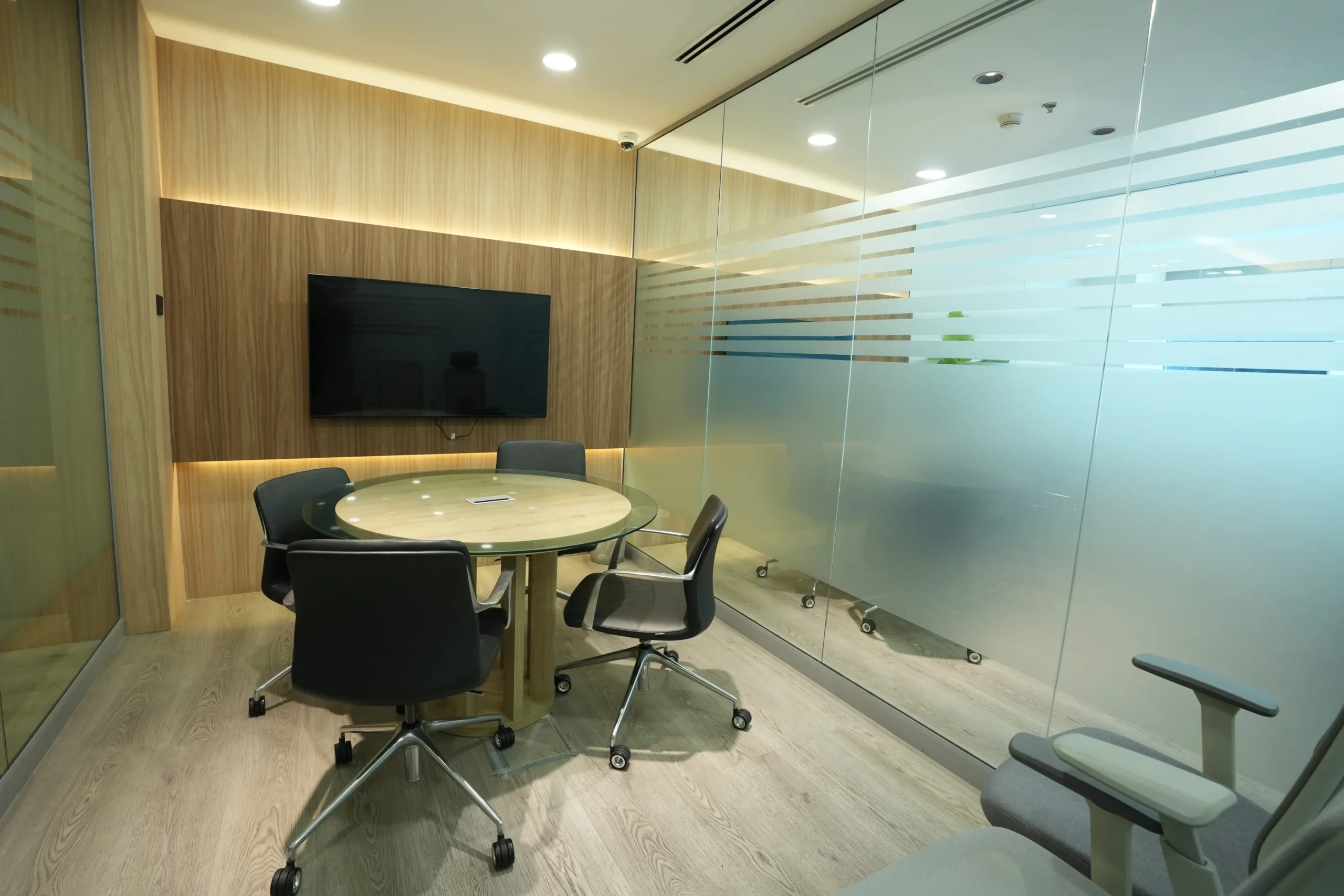 Glass meeting room fit-out by Blueprint Experts
