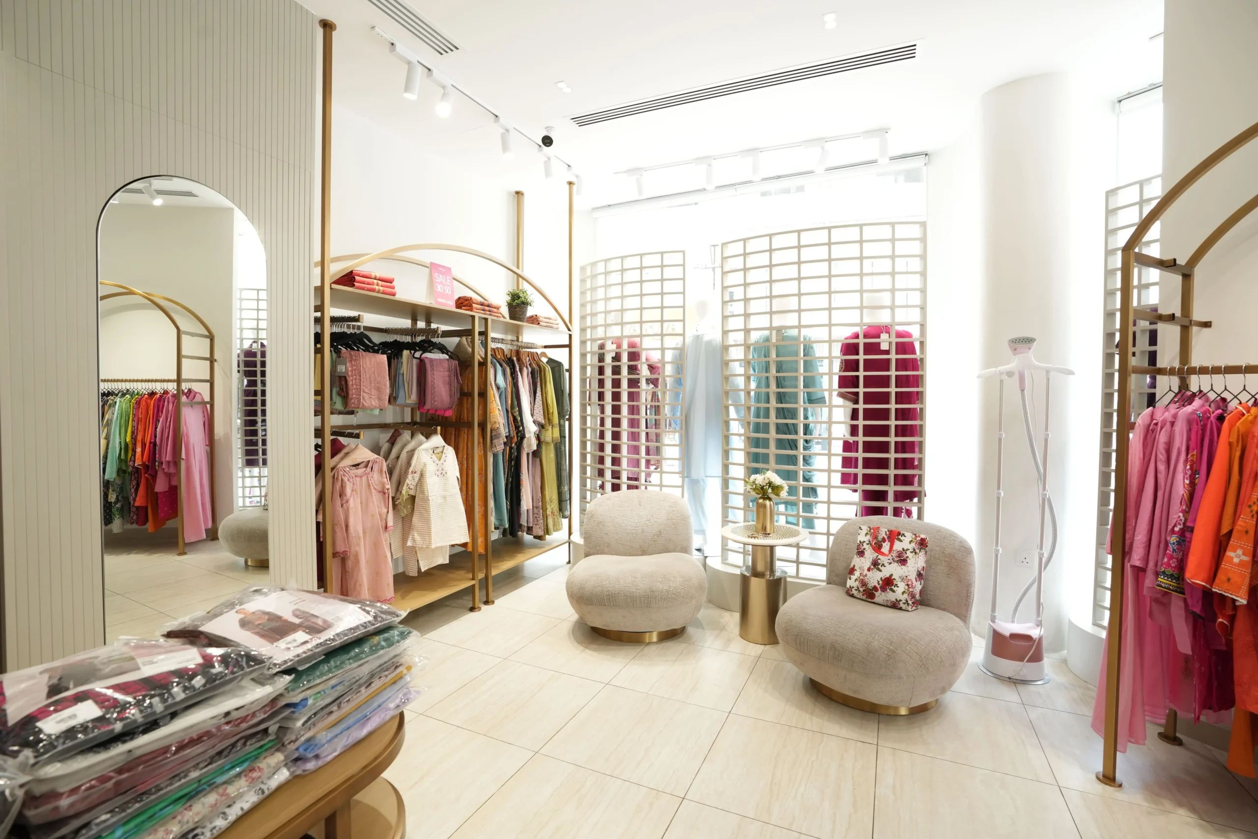 Retail Boutique storefront heading for fashion shop section